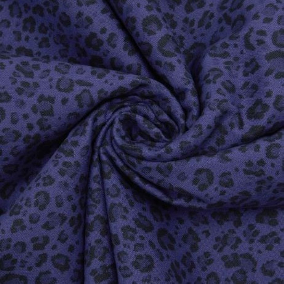 Coupon 3 mètres toile de coton imprimée léooard bleu indigo - Promod Couture - Promod Couture