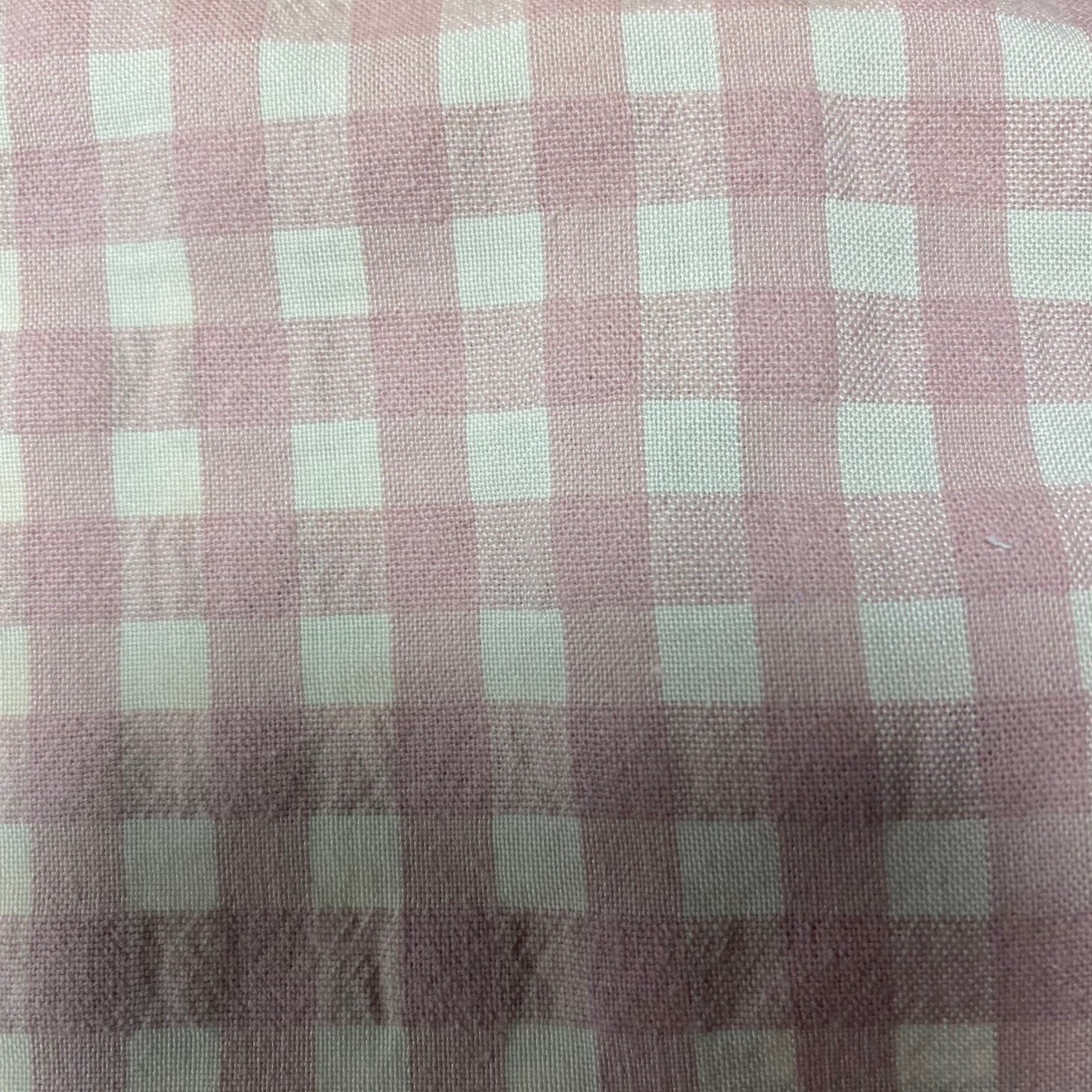 Tissu seersucker vichy rose 7mm recyclé