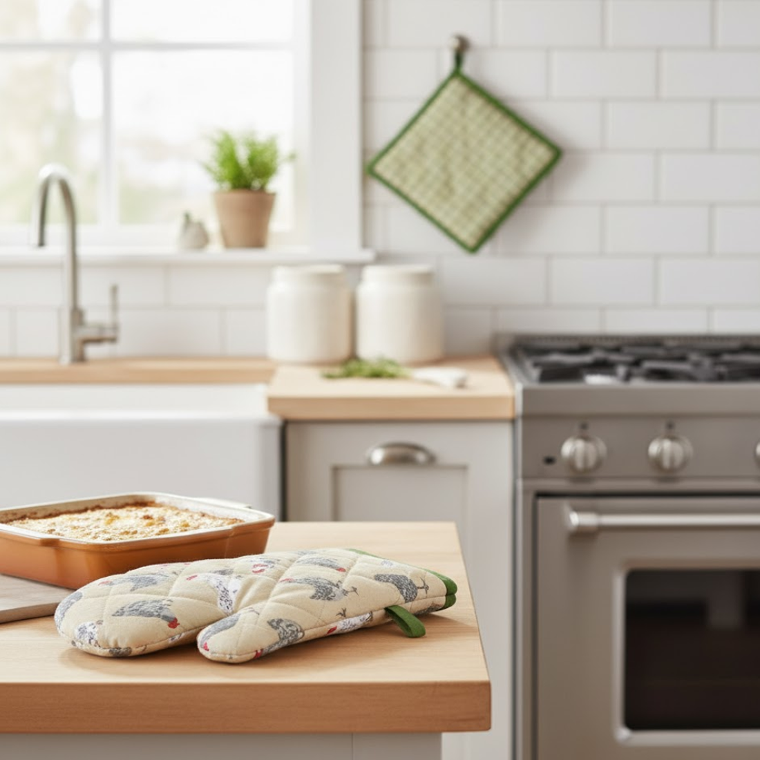 Gant+et+manique+picoti+et+carreaux+multico+-+MT+-+Mondial+Tissus