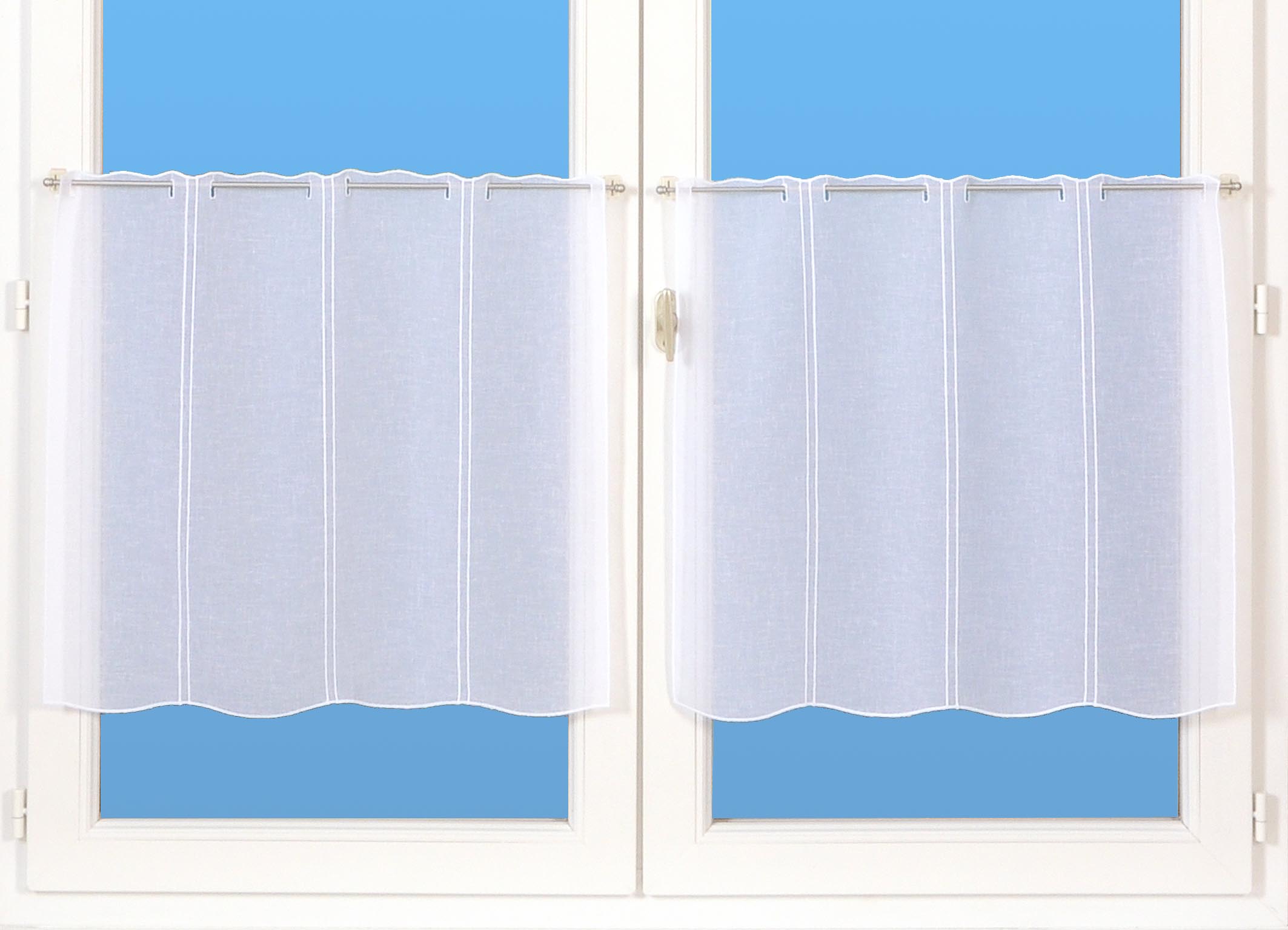 Brise bise étamine uni blanc 59cm