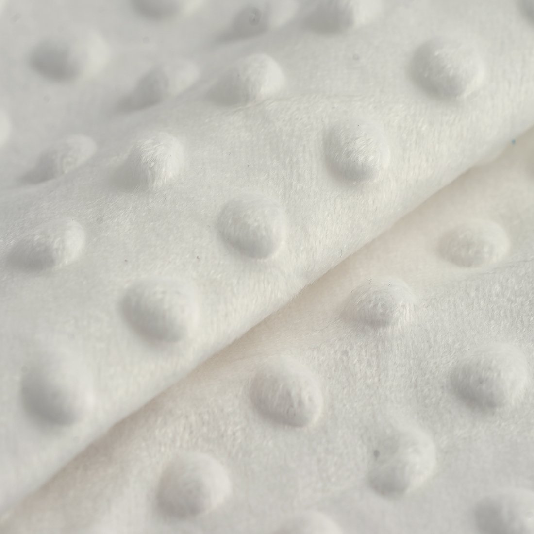 Tissu polaire minky Minnie pois uni blanc