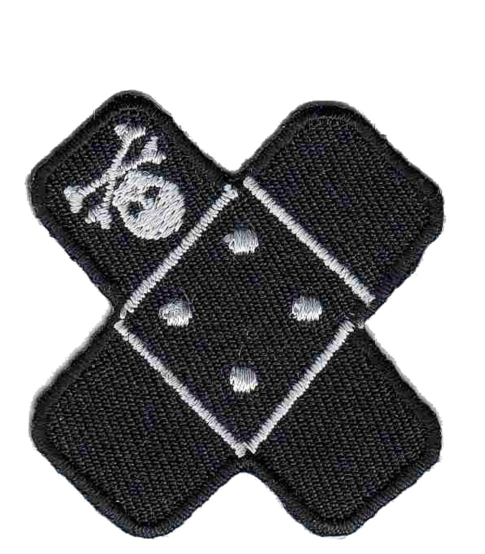 Écusson croix tête de mort noir