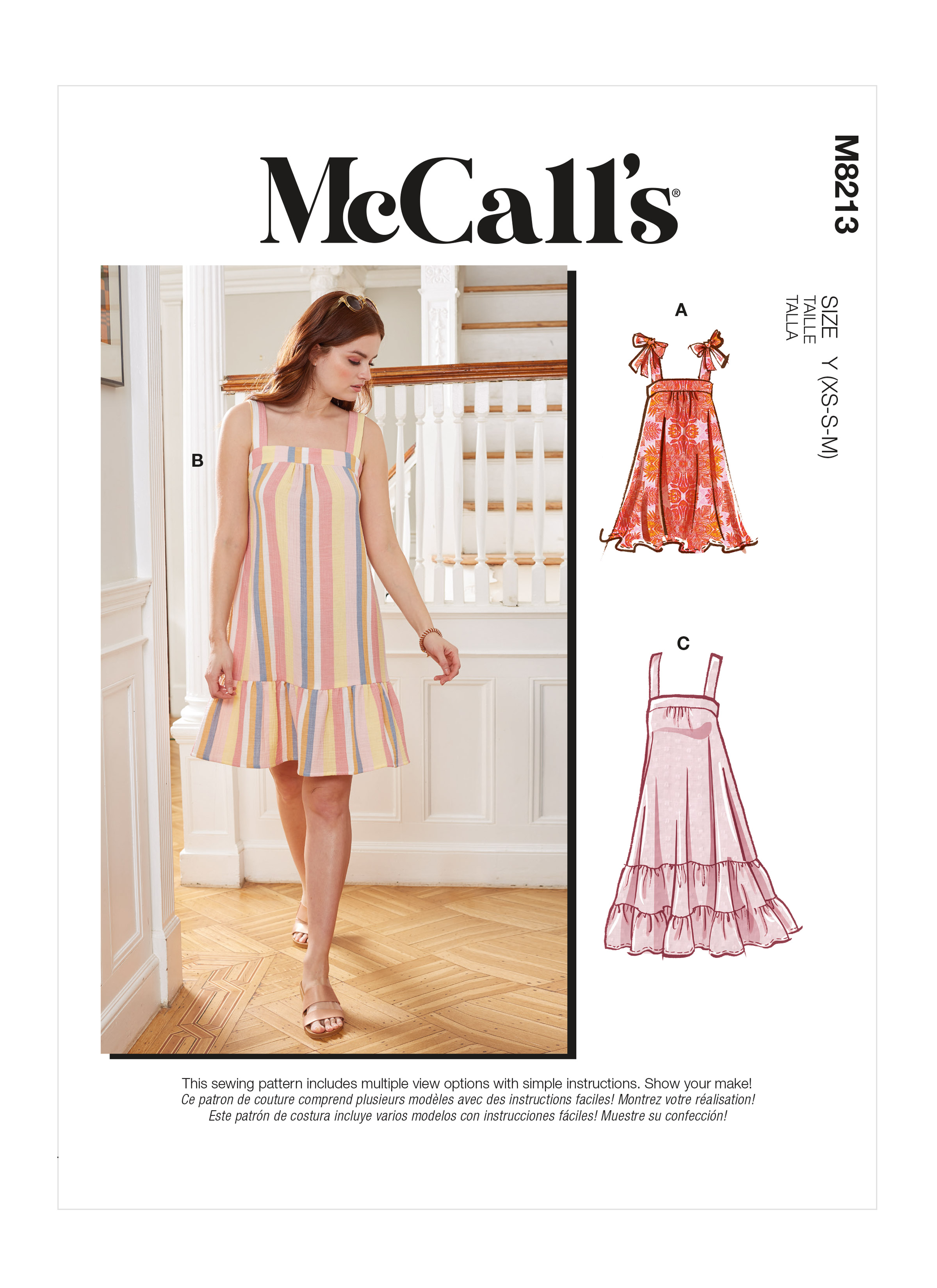 Patron McCall's 8213ZZ- Robe Bain de soleil à bretelles du 44-54 - McCall's - Mondial Tissus