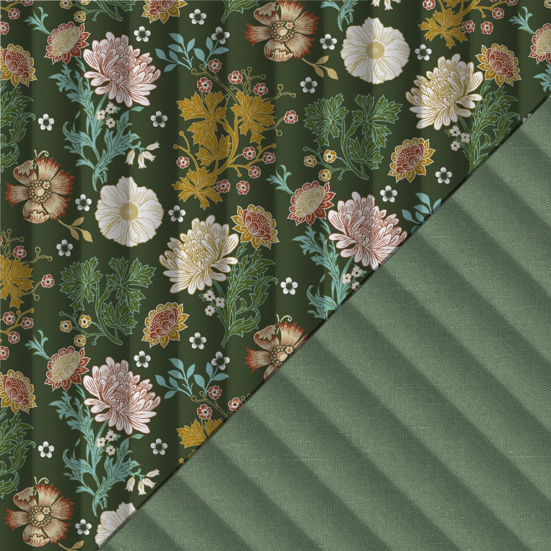 Matelassé recto-verso fleur indienne envers uni — vue 3