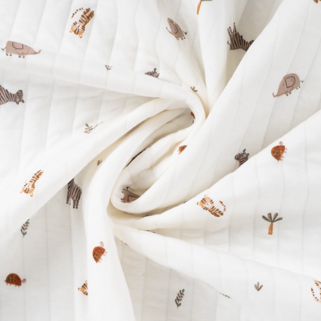 Tissu matelassé animaux rigolo multicolore