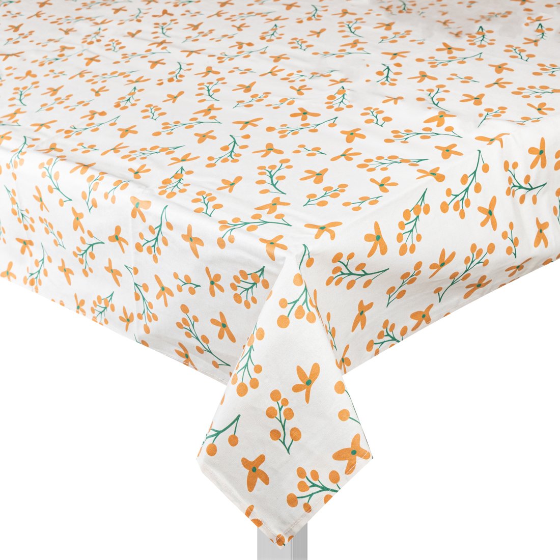 Nappe rectangle 150x250 fines fleurs écru - MT