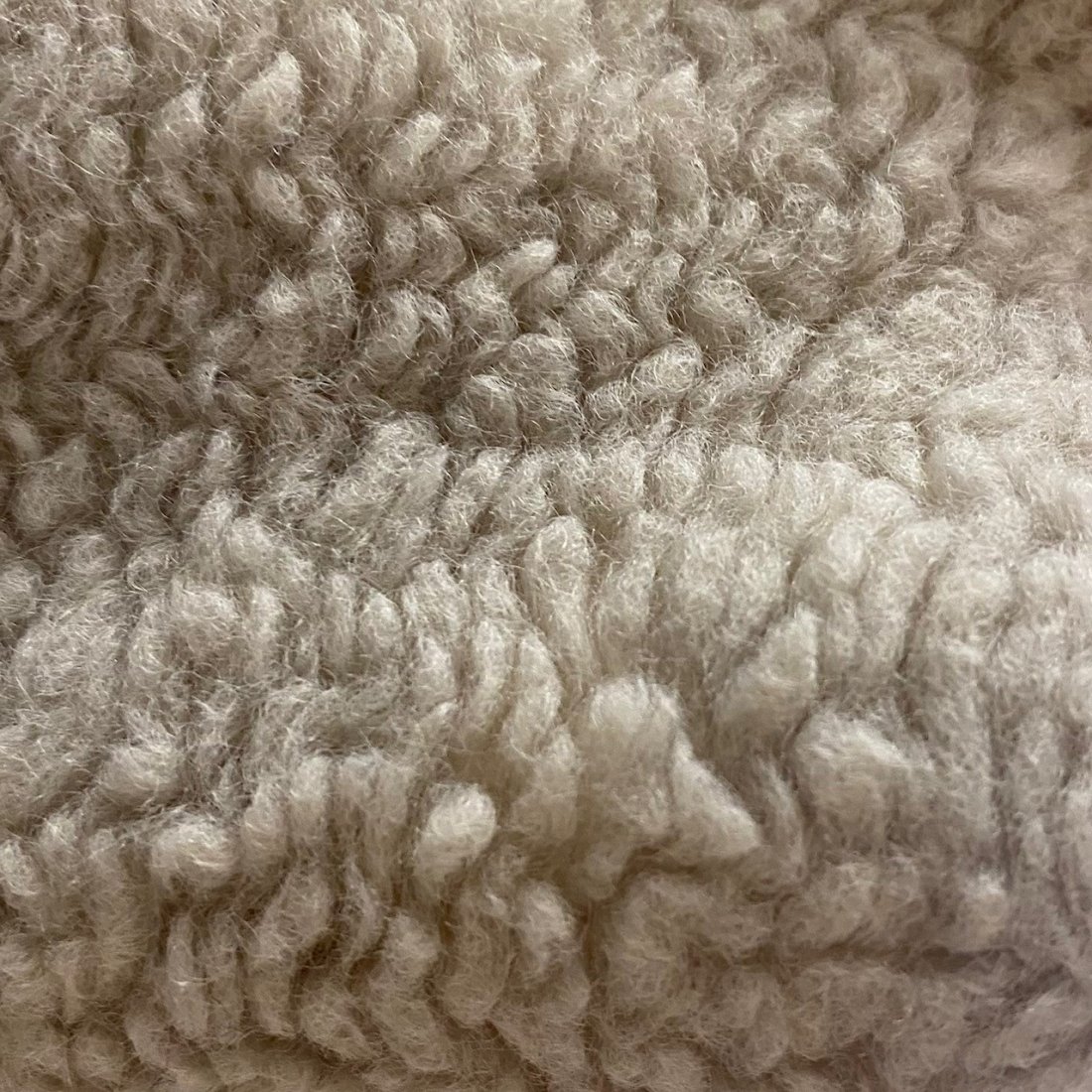 Tissu moumoutte épais peau mouton beige lin
