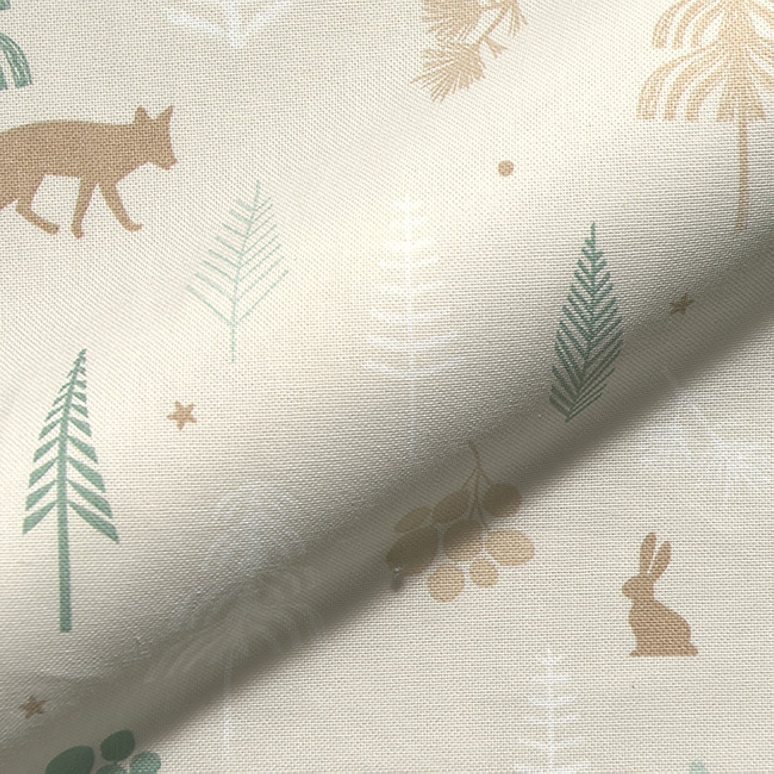 Tissu bachette coton semi-panama naturel balade en forêt