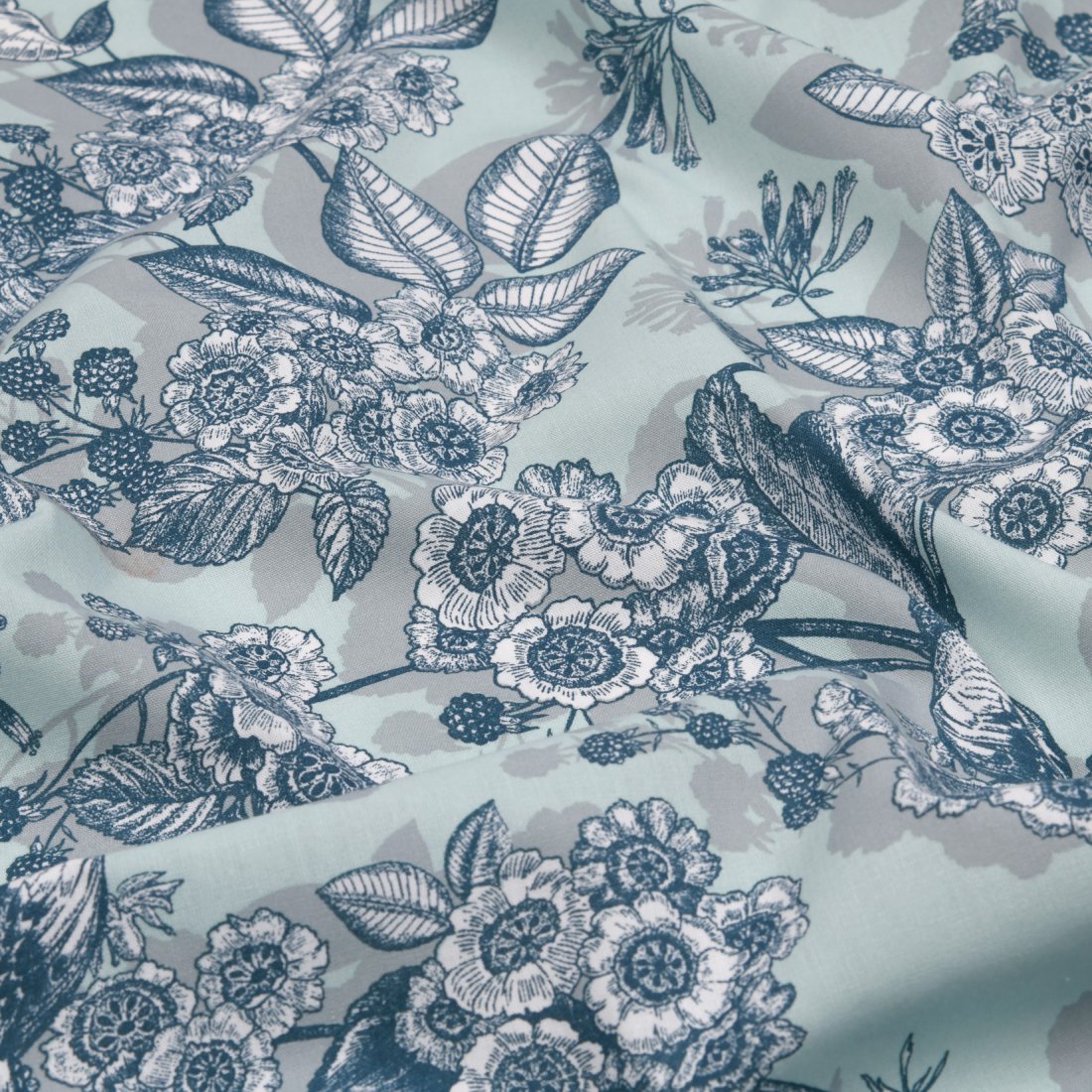 Tissu cretonne imprimé fleur de mûrier