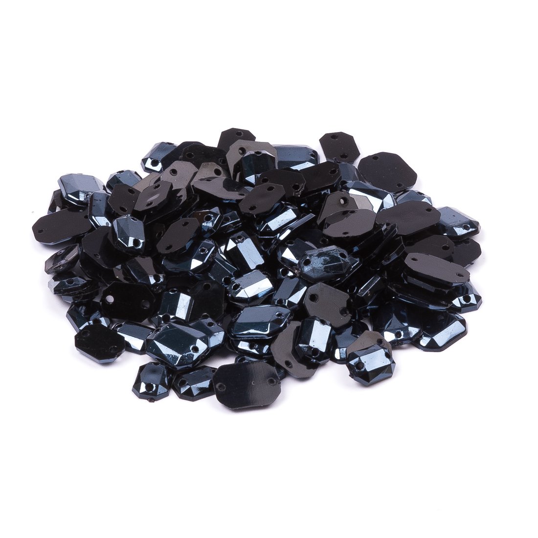 Sequin à coudre rectangle noir 6x8mm et 8x10mm