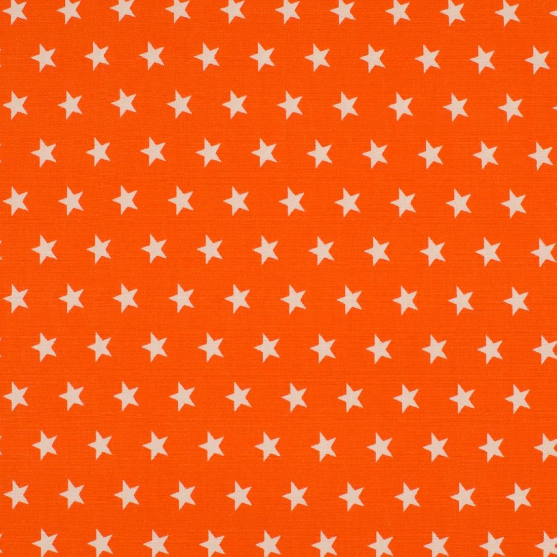 Tissu popeline de coton étoiles orange