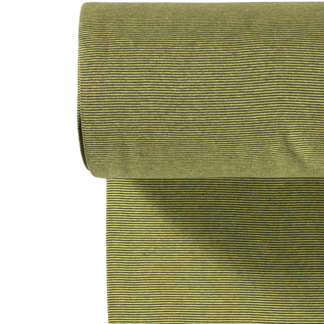 Bord côte tubulaire coton mini rayures vert pomme