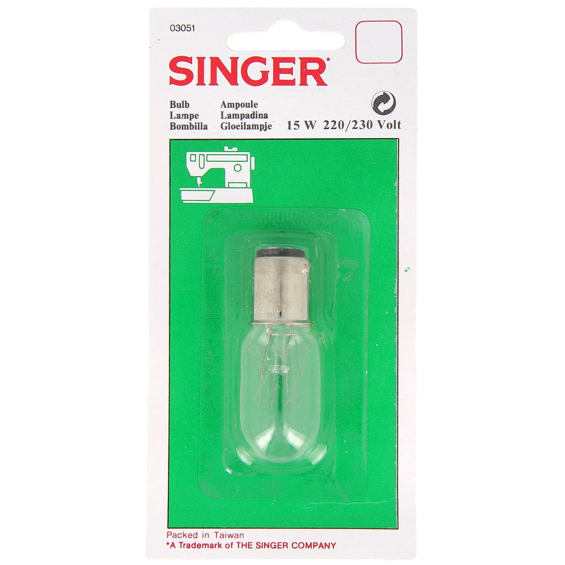 Ampoule pour machines Singer