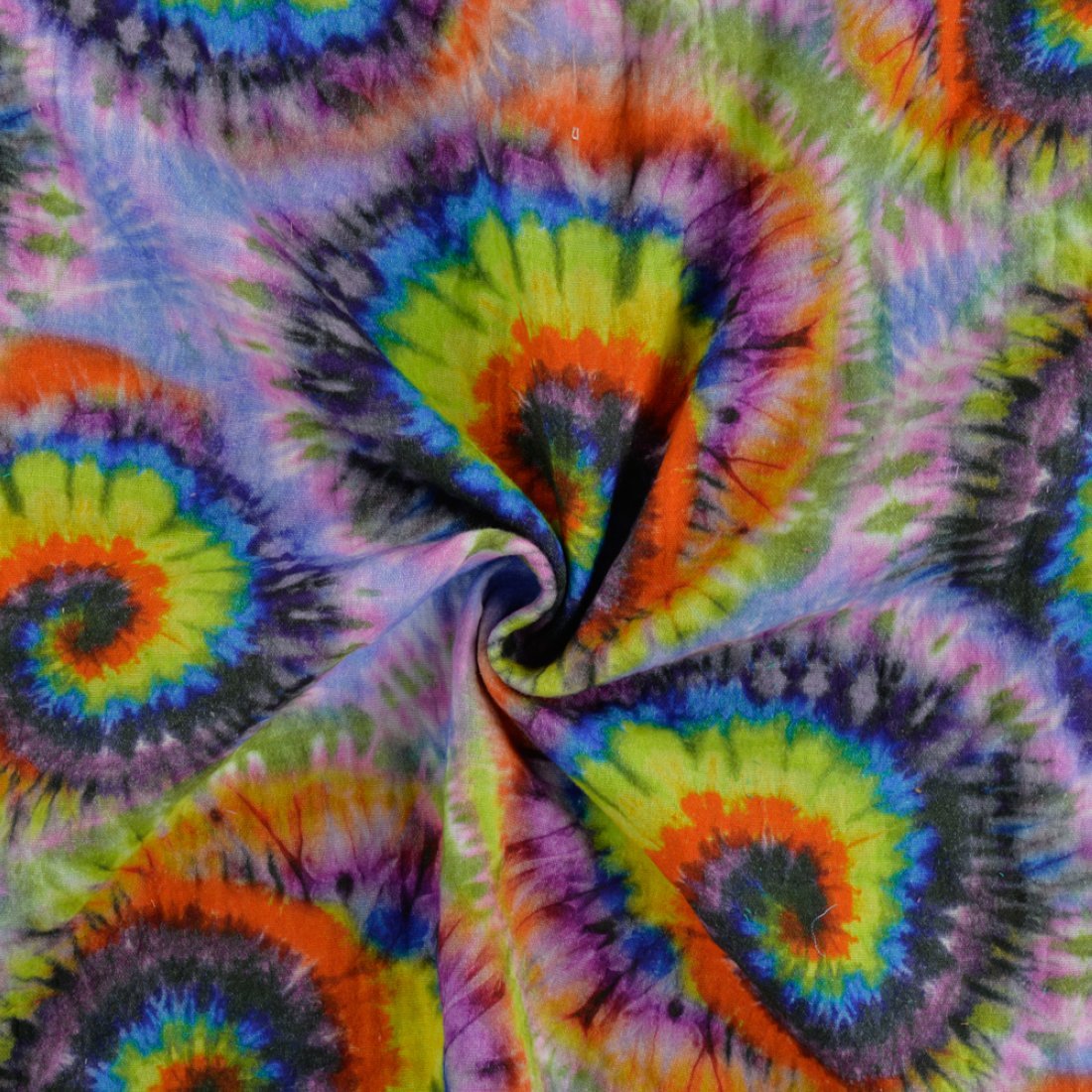 Tissu double gaze imprimé cercle tie and dye