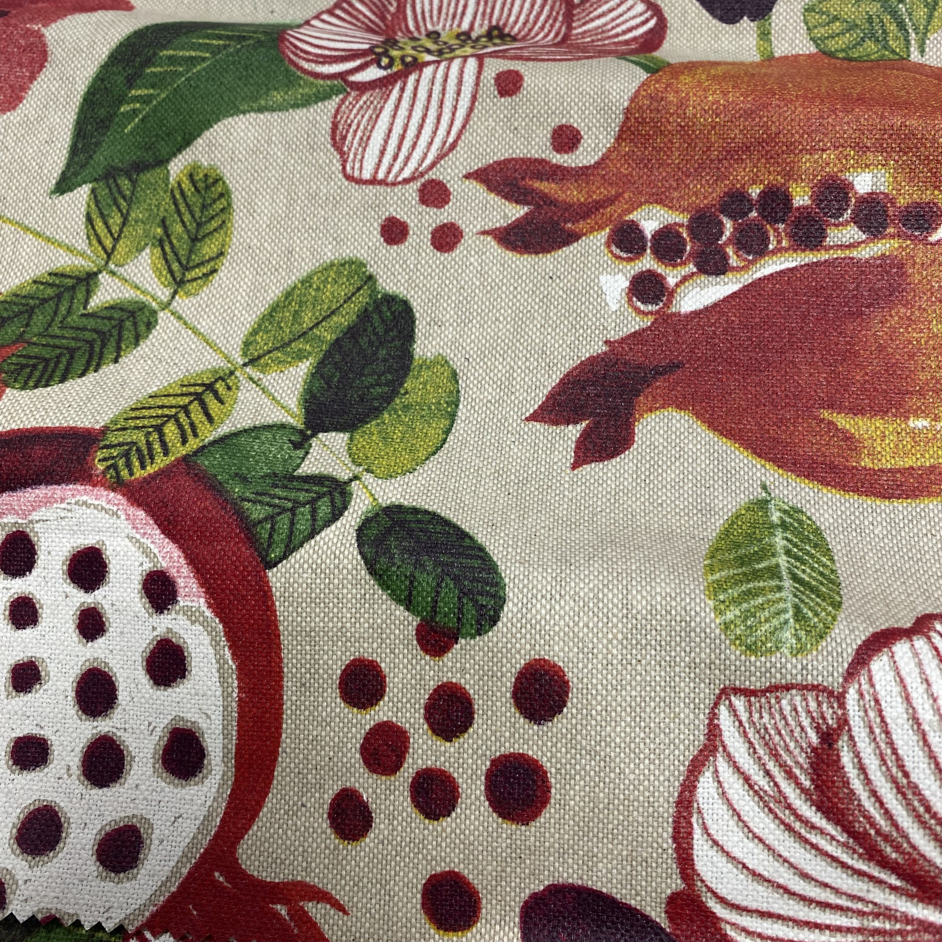 Tissu bachette linenlook enduit grenadier