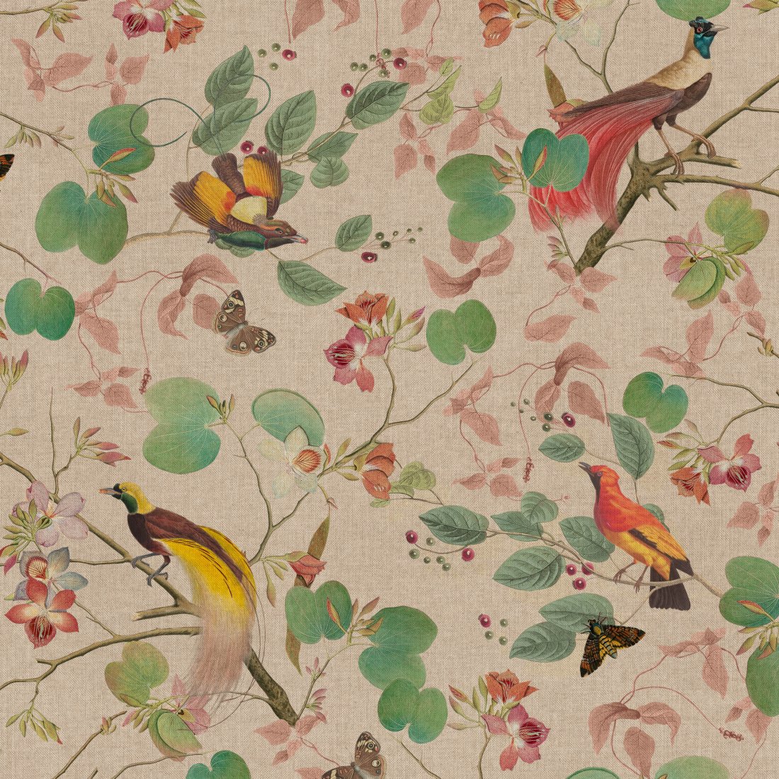 Bachette premium digi oiseaux romantique