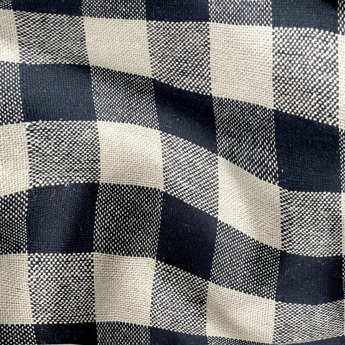Tissé teint recyclé vichy beige et