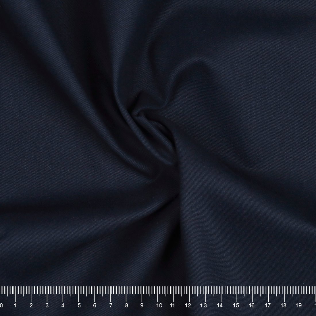 Tissu sergé coton stretch bleu marine