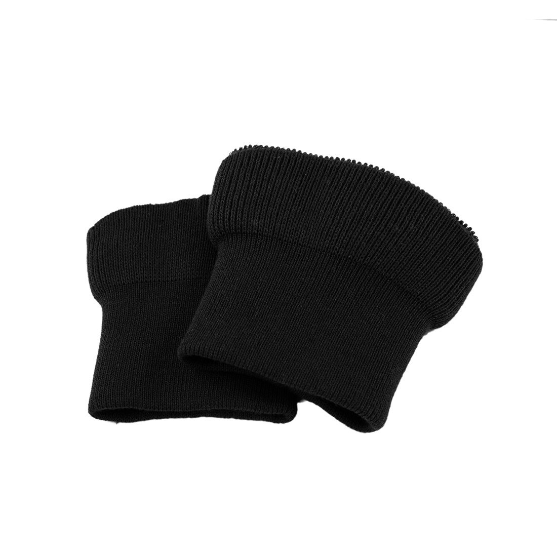 Paire de poignets doublés bord-côte uni noir