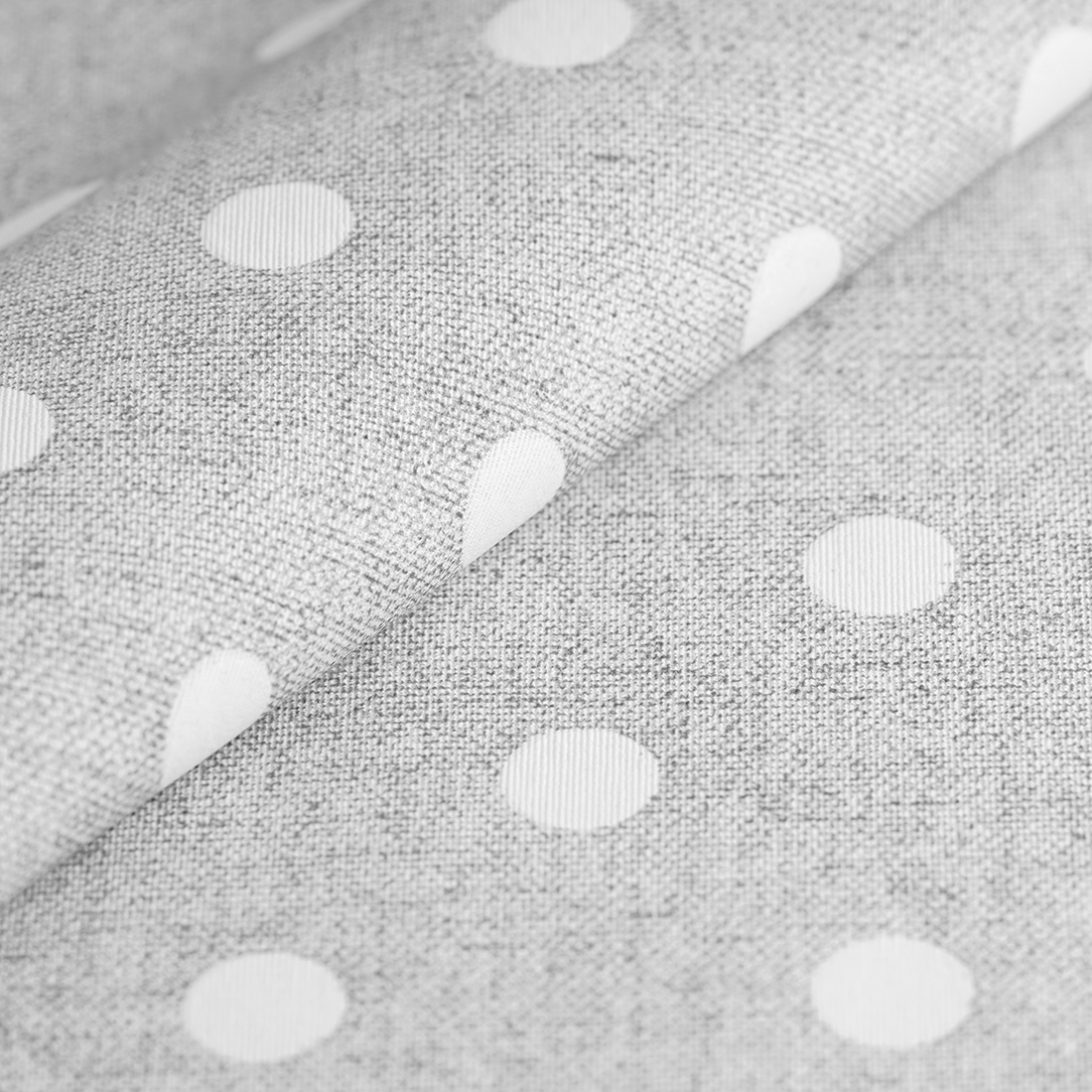 Tissu Loneta enduit pois fond gris - MT