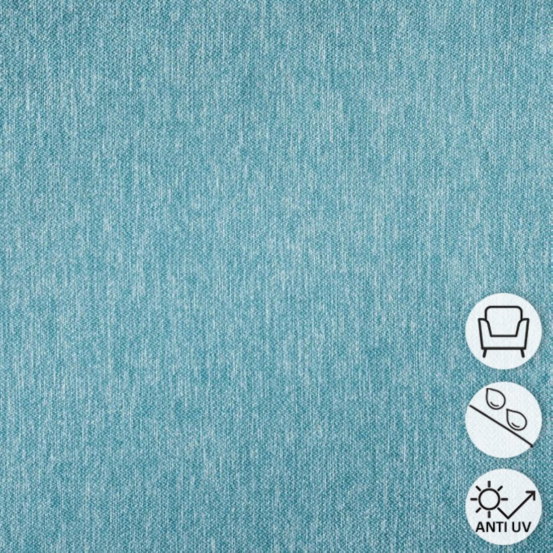 Toile outdoor déperlante anti UV qualité siège chinée bleue 290 cm - Linder