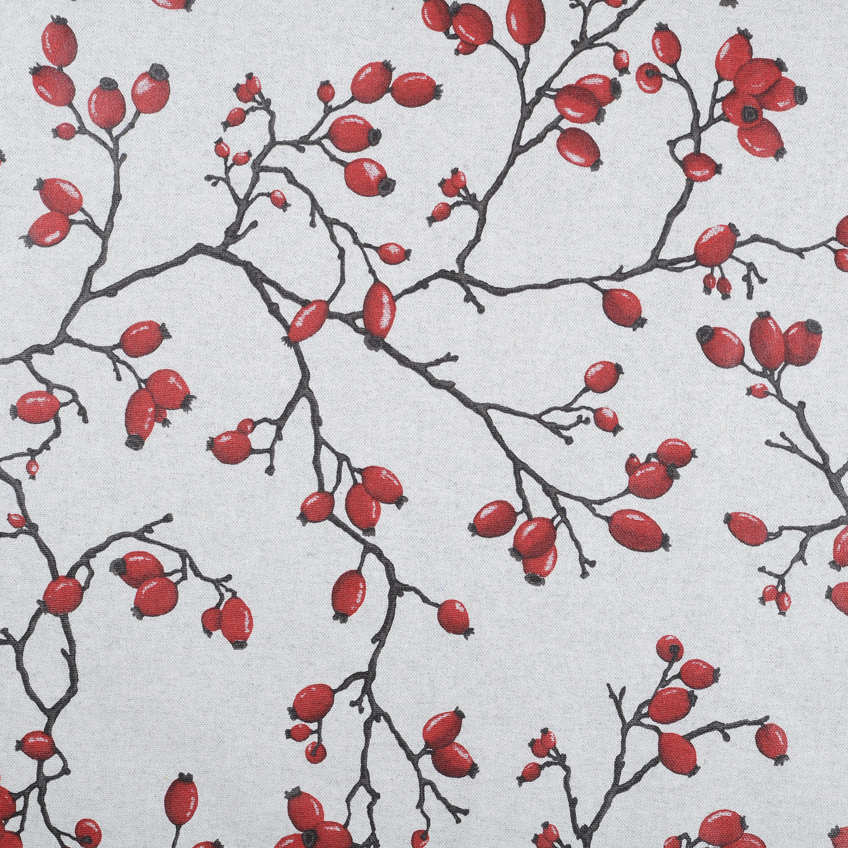 Tissu coton enduit rosier rouge