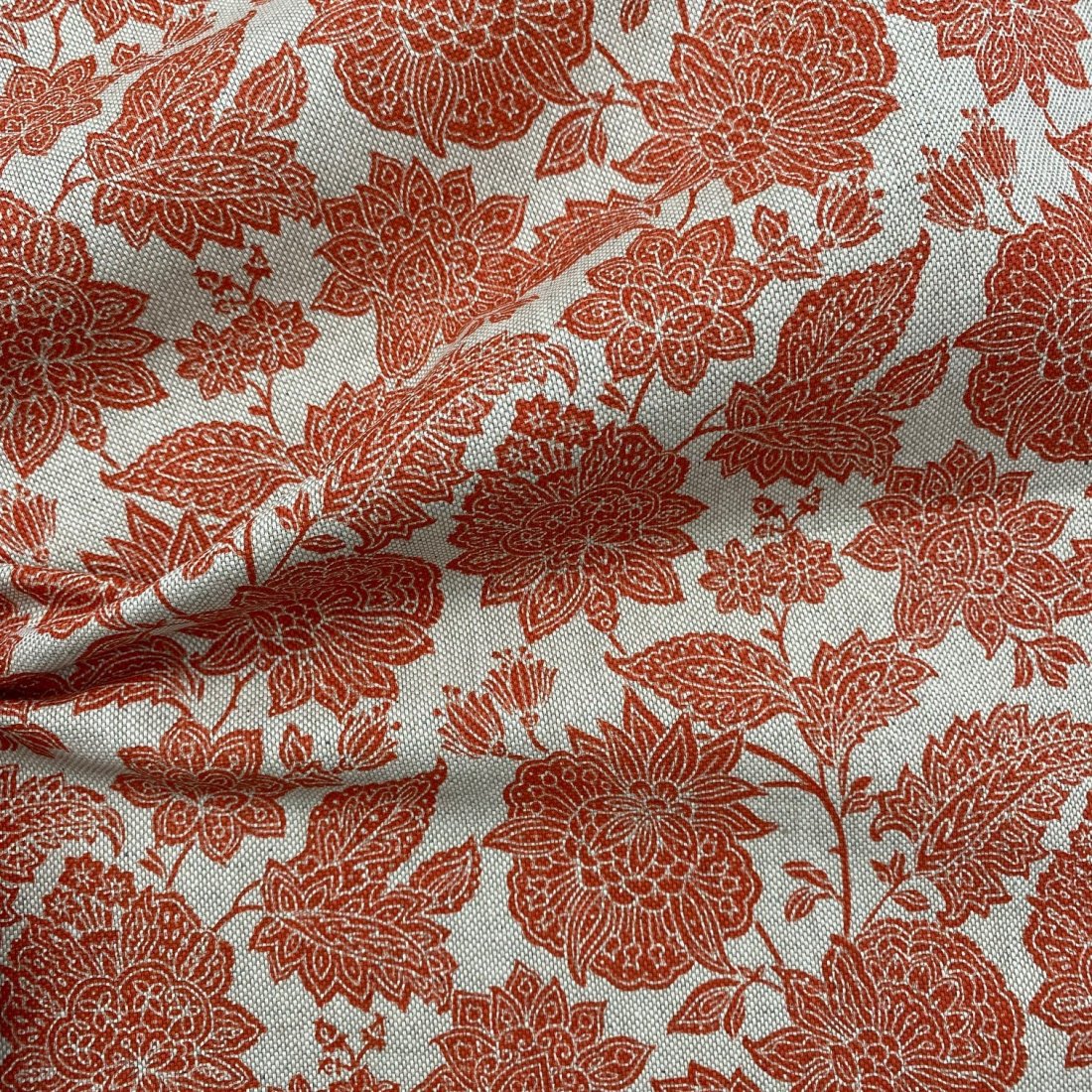 Tissu bachette imprimé grande fleur indienne