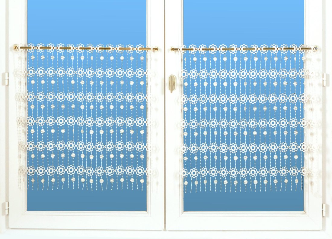 Voilage modulable macramé fleurs 60 cm