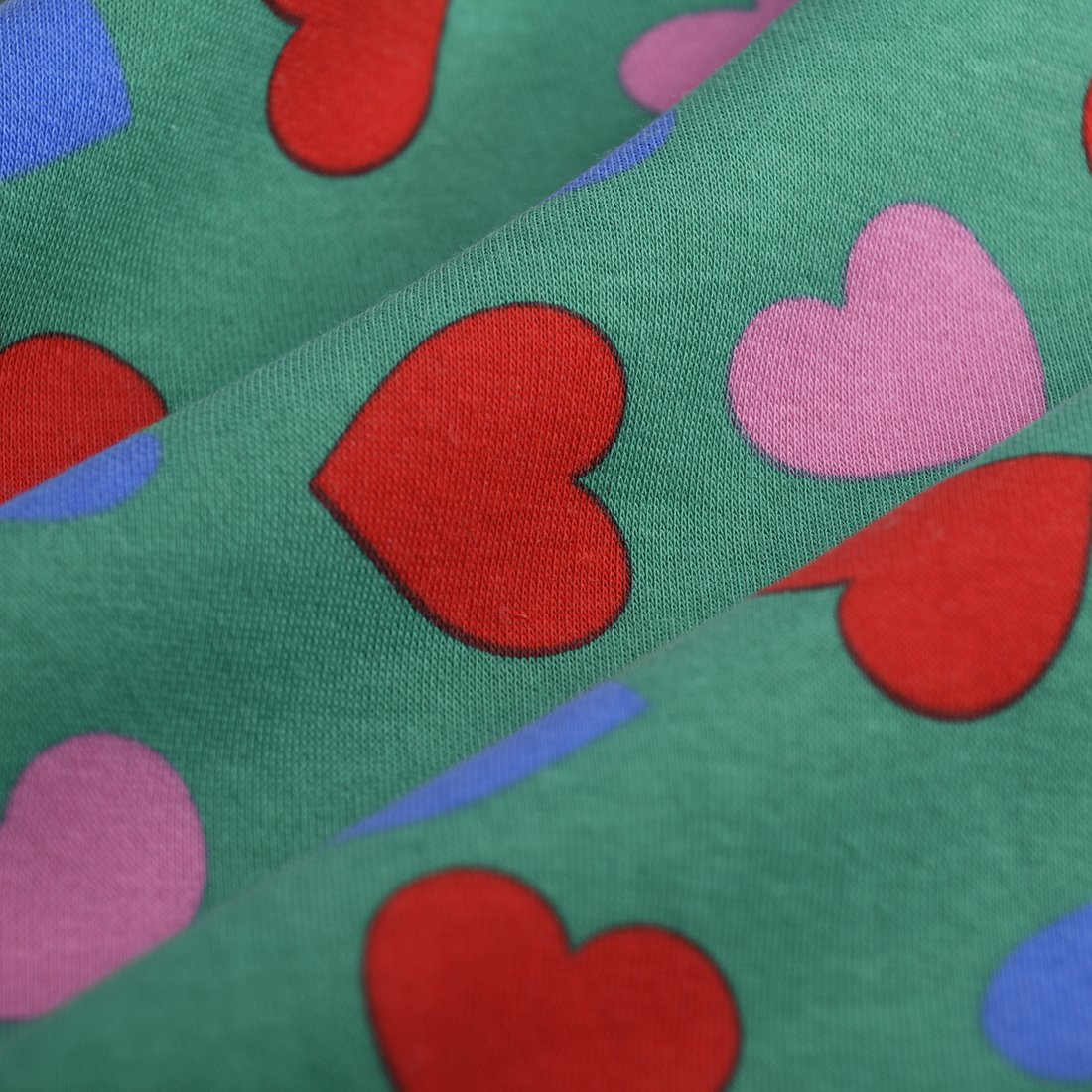 Molleton coeur multico vert - MT