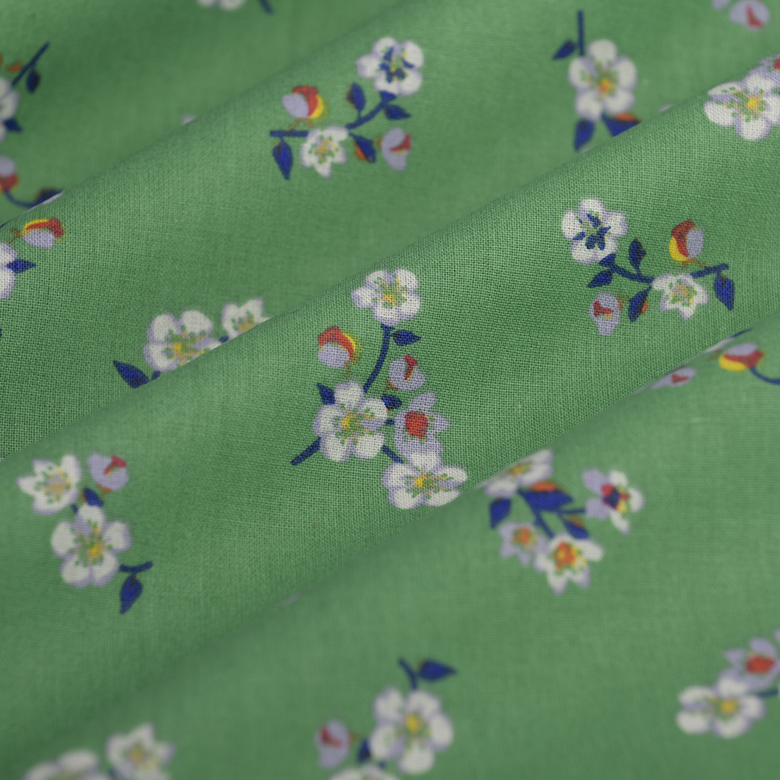 Tissu cretonne jigey vert - MT