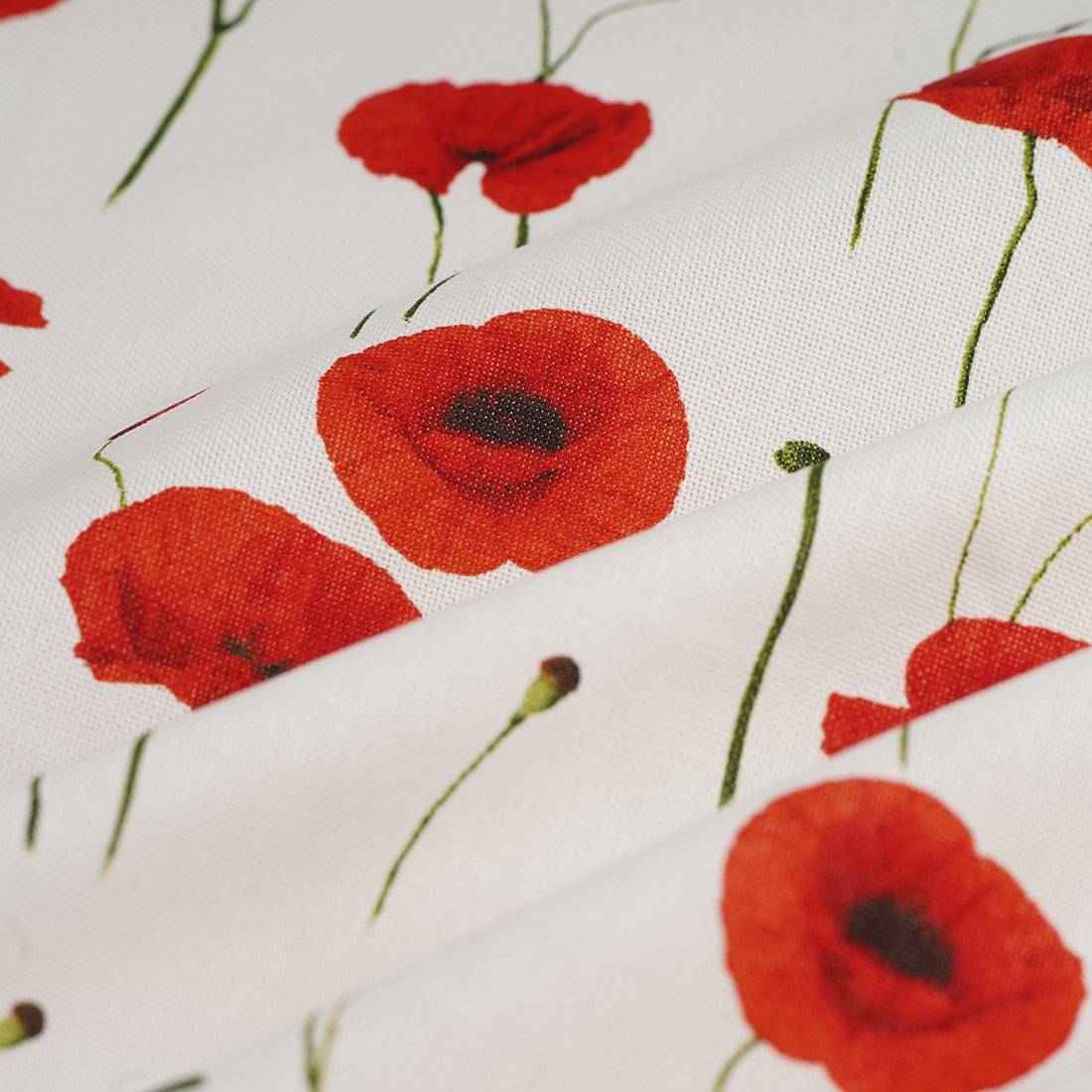 Tissu bachette Poppy field blanc - MT