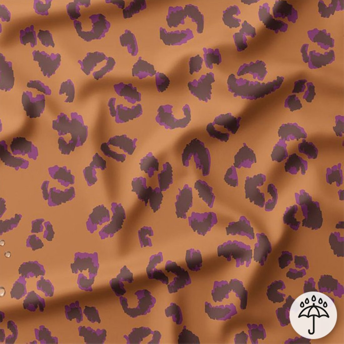 Tissu imperméable léopard camel - DOMOTEX