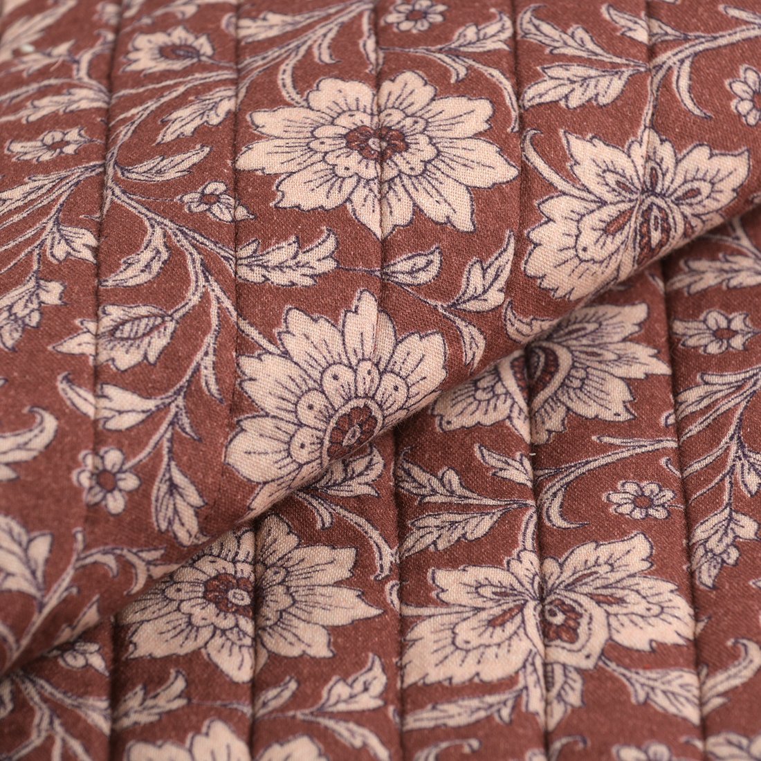 Tissu matelassée double gaze Shiraz marron - MT