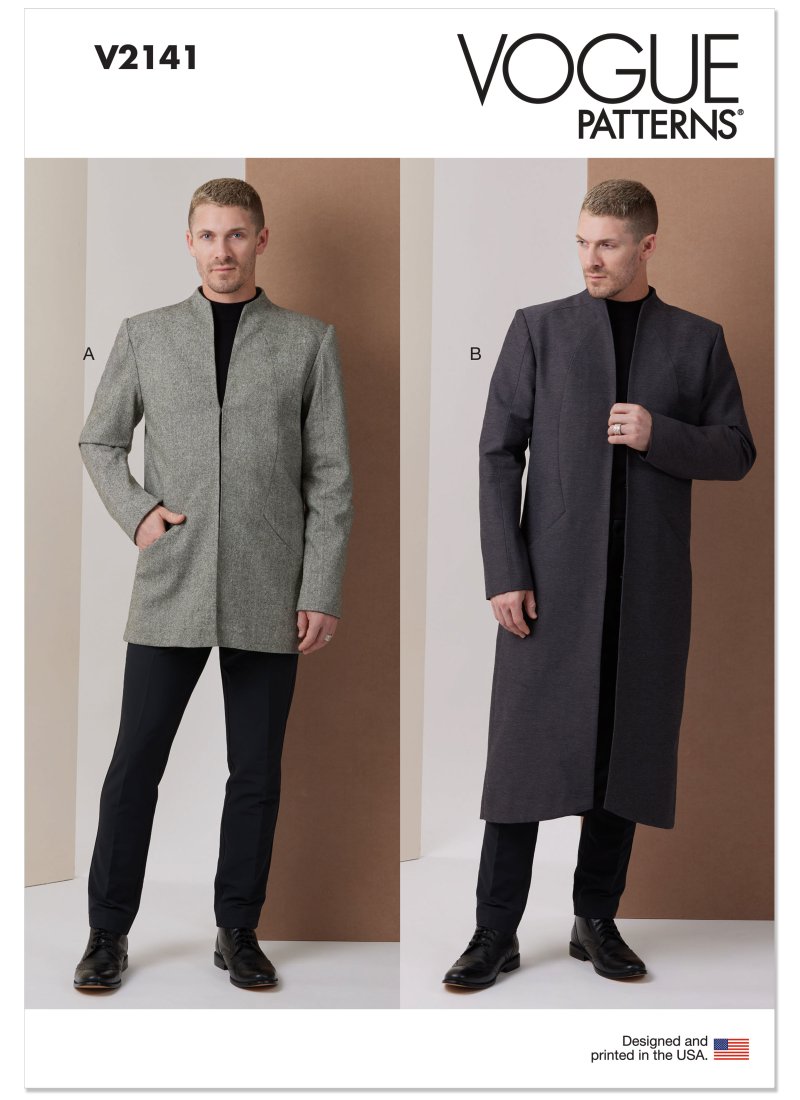 Patron V2141AA veste pour homme du 34 au 42 - Vogue - Vogue - Mondial Tissus