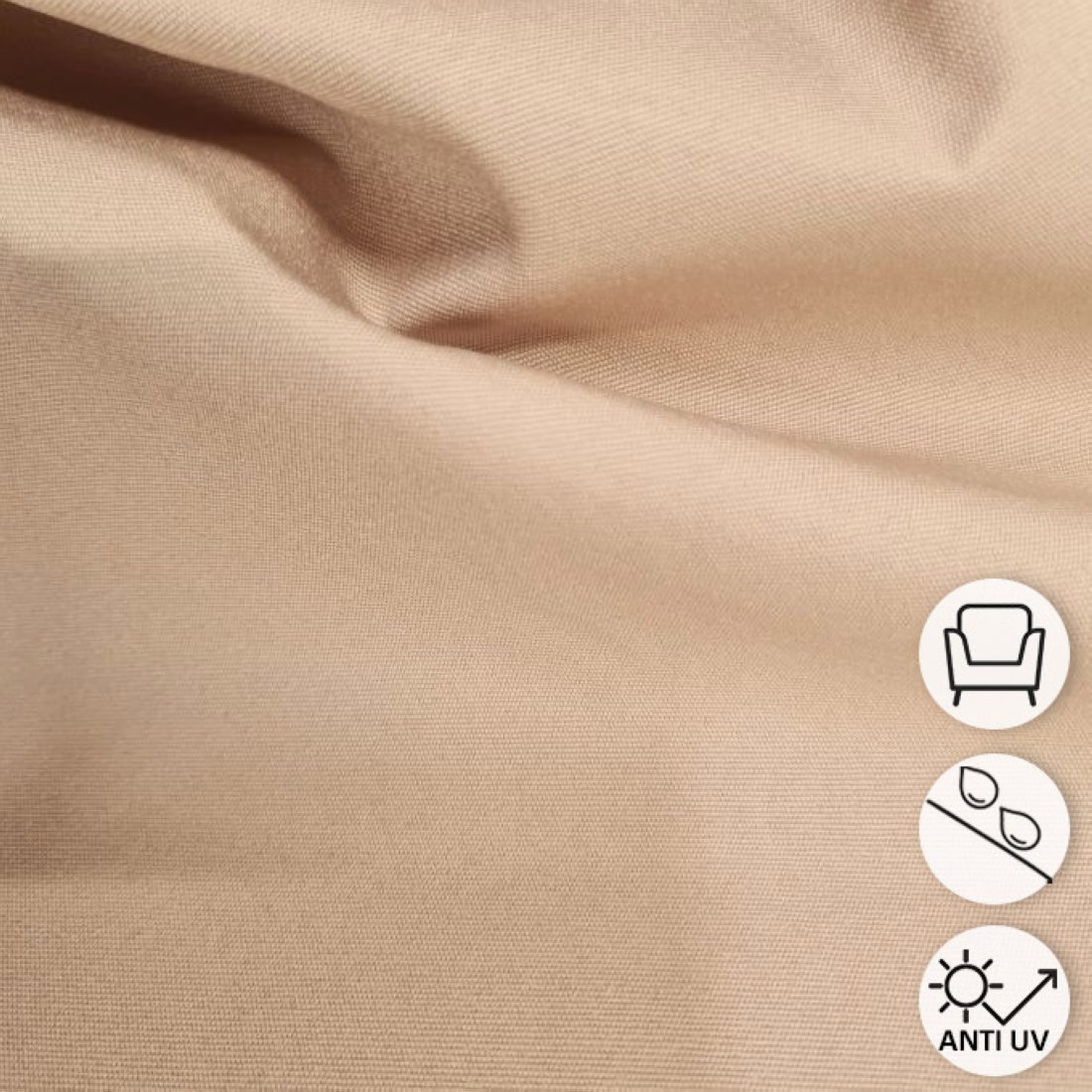 Toile unie Outdoor polyskin anti-uv et Teflon dune 150 cm