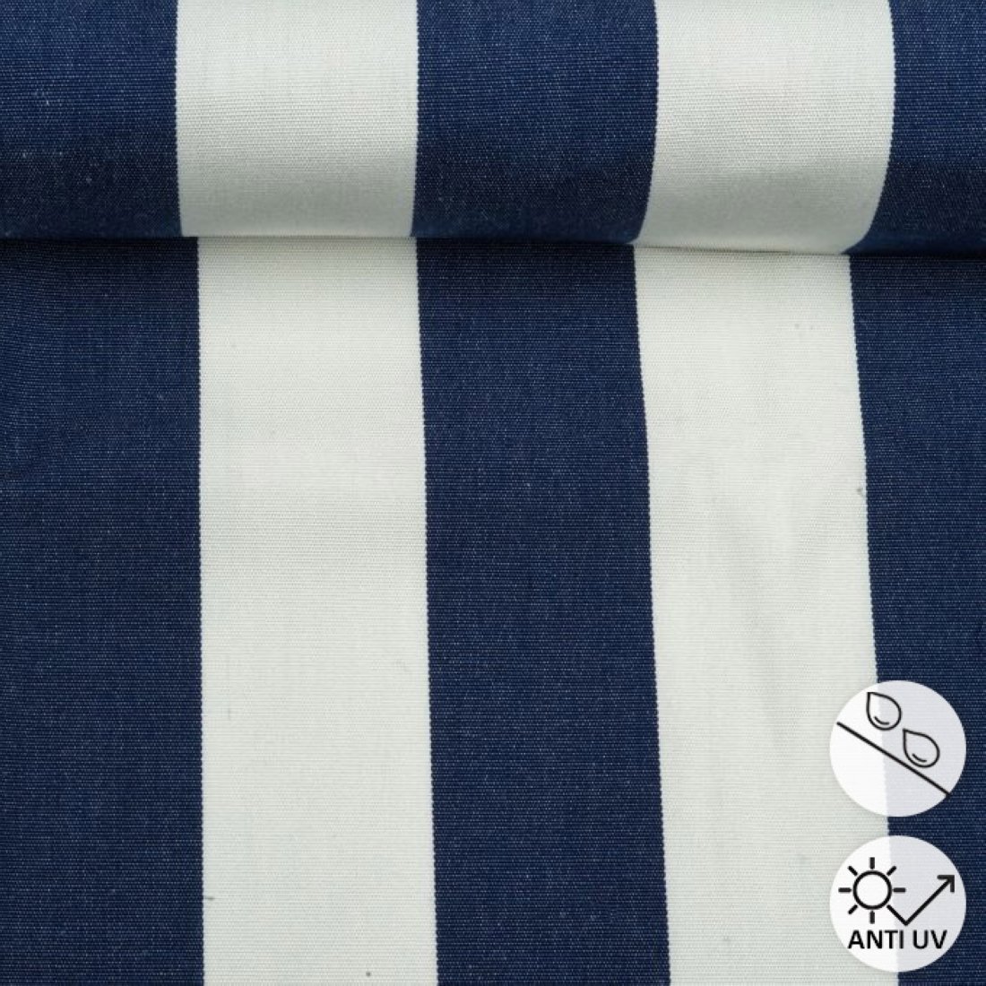 Tissu toile outdoor antiuv, déperlant bleu nuit 160cm