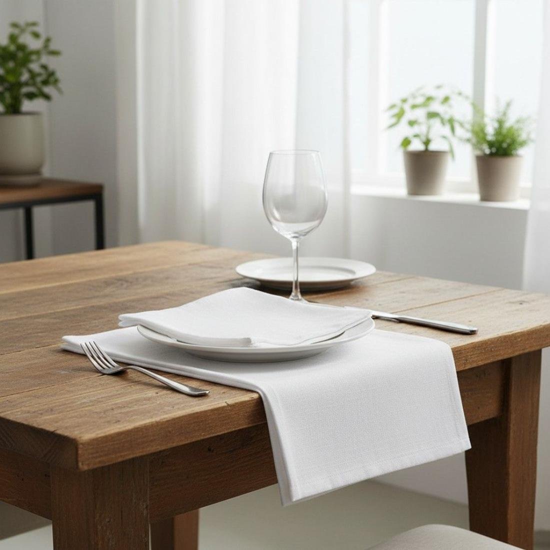 Serviette de table Essentiel blanc - MT - Mondial Tissus