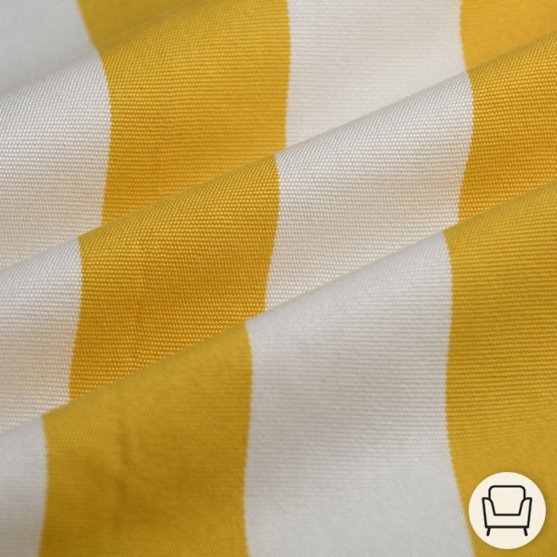 Tissu toile transat rayure 5 jaune 44 cm
