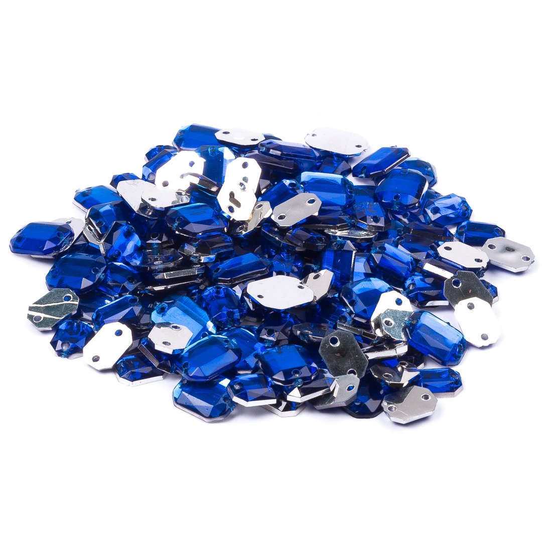 Sequin à coudre rectangle marine 6x8mm et 8x10mm