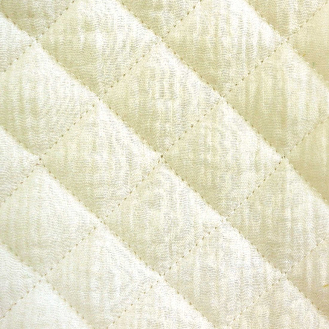 Tissu Double gaze gaufrée matelassée épaisse écru