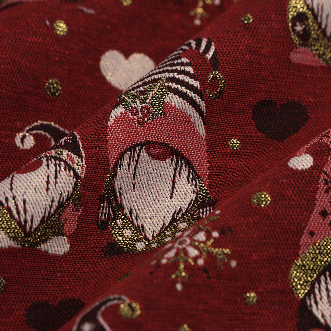 Tissu de Noël jacquard Tomte Twins rouge - MT