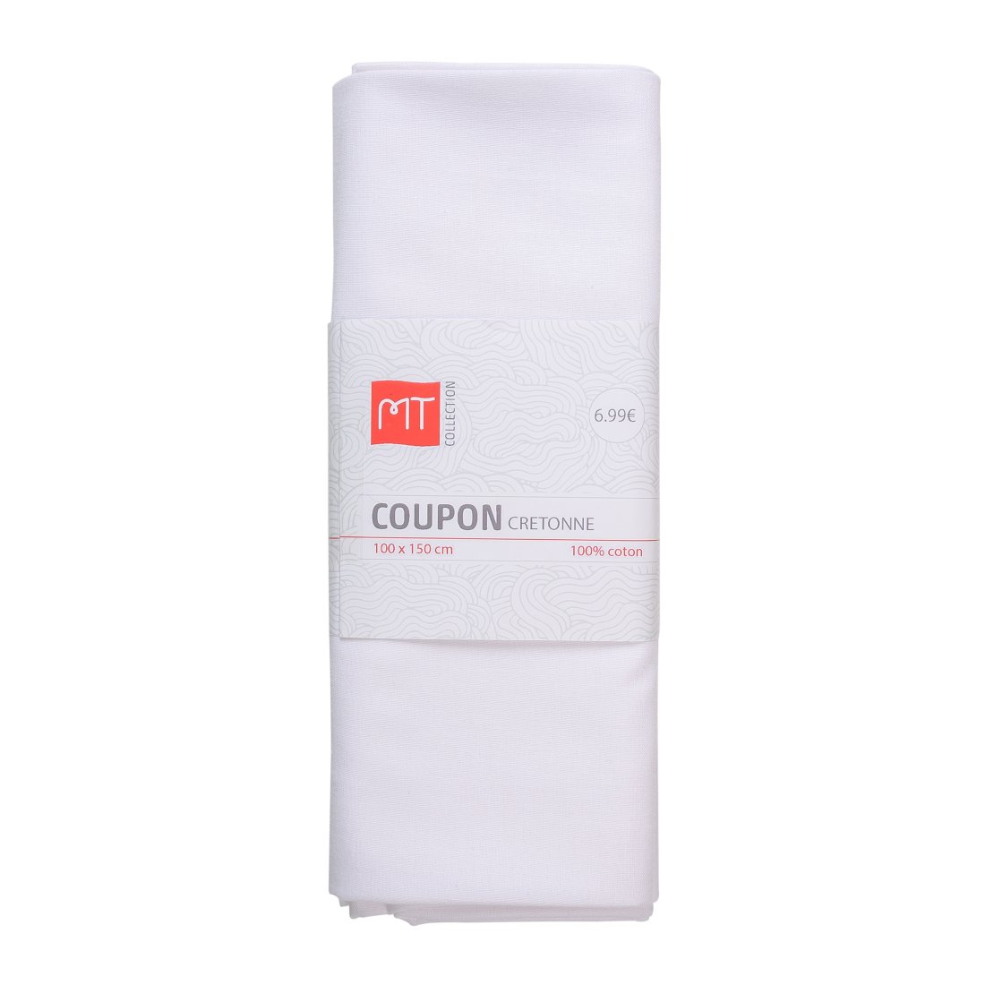 Coupon de cretonne uni 150x100cm blanc - MT