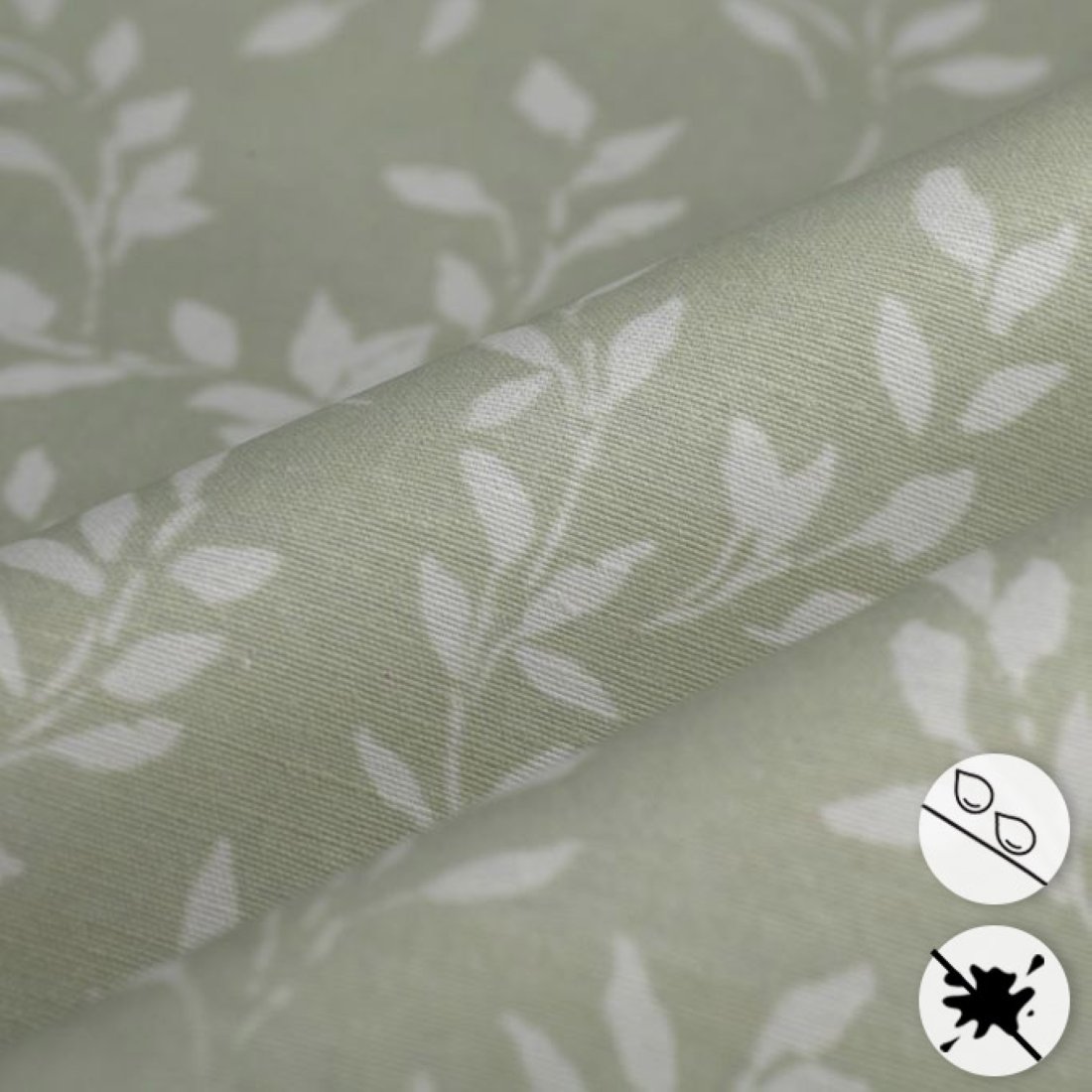 Tissu Loneta enduit feuillage bicolore vert - MT