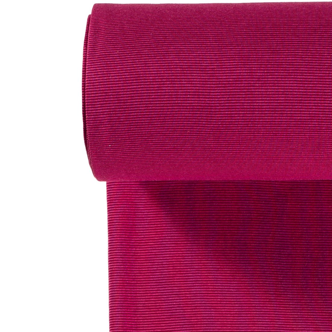 Bord côte tubulaire coton mini rayures rose fuchsia
