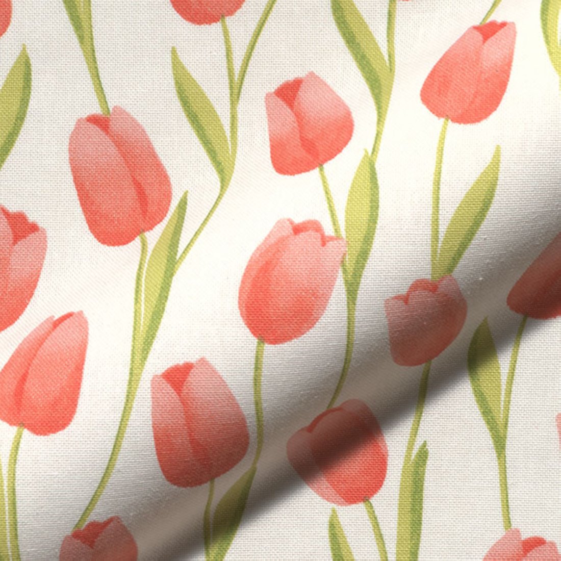 Tissu bachette imprimé tulipe aquarellée