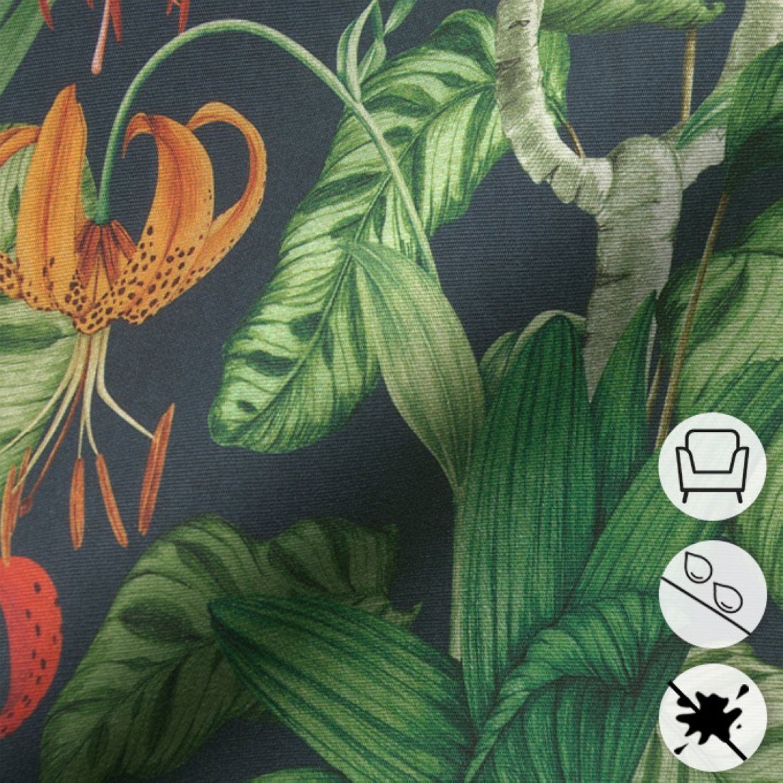 Toile outdoor impression digitale jardin tropical