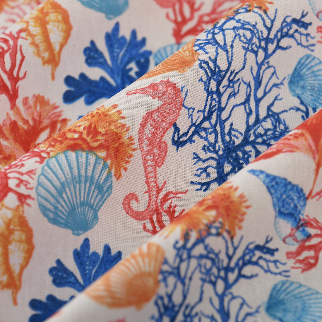 Tissu cretonne imprimé vie sous marine