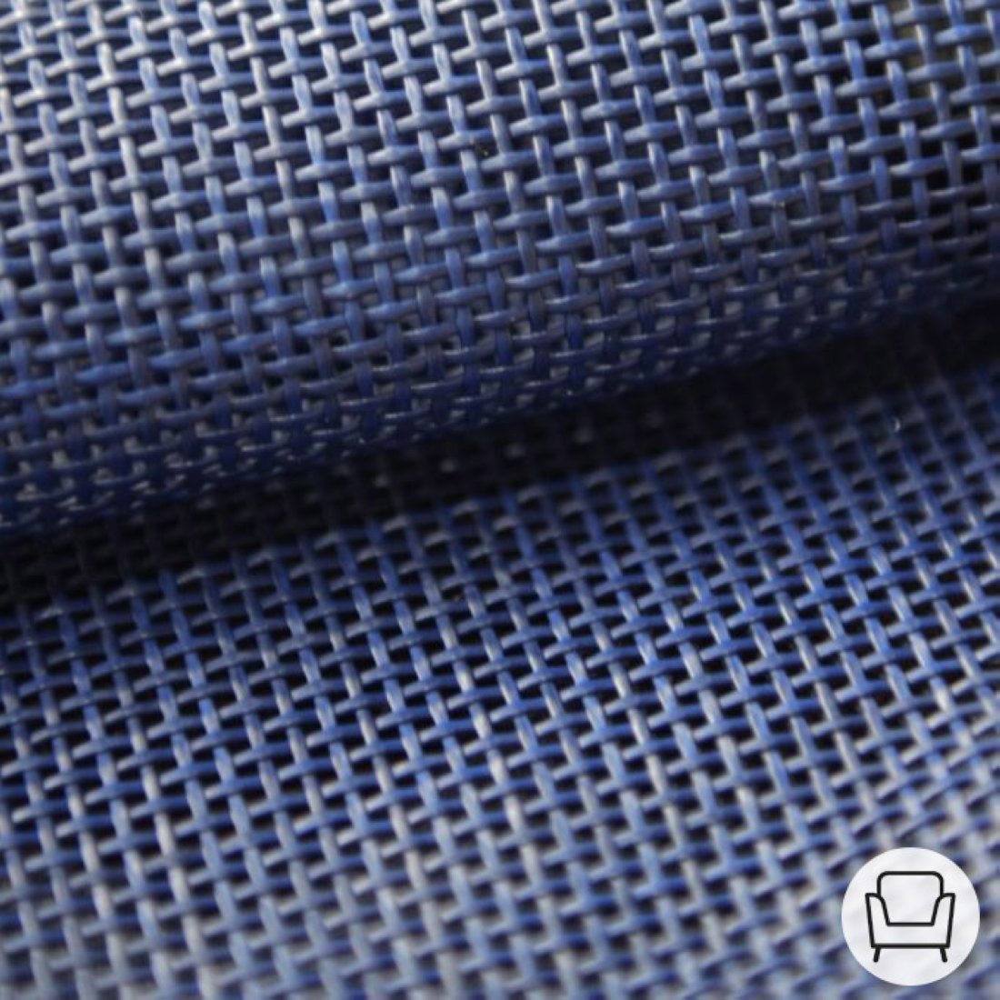 Toile grille ajourée mobilier extérieur PVC - qualité siège - bleu