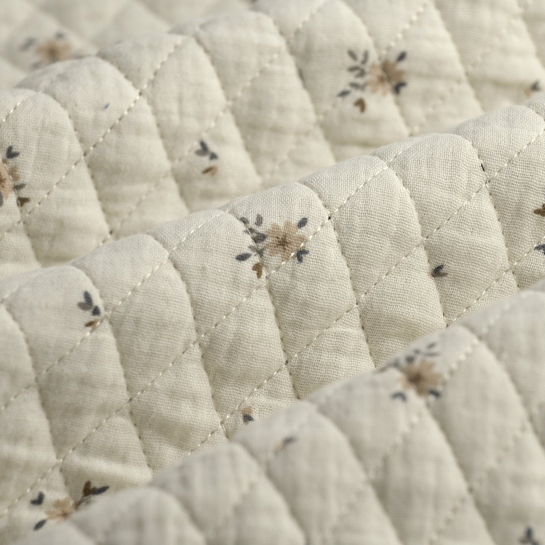 Tissu matelassé double gaze Madera beige - MT