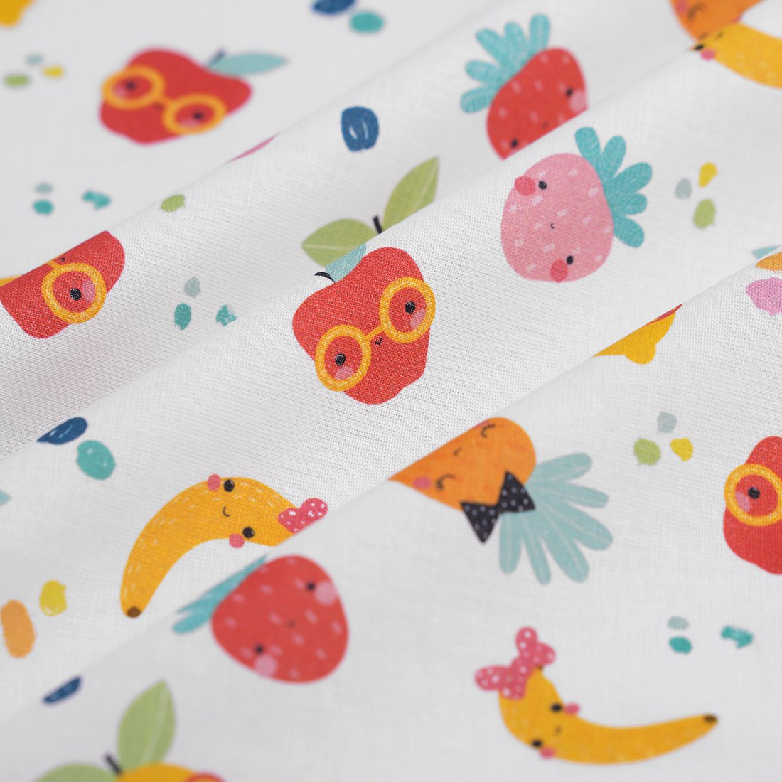 Tissu cretonne multifruits multicolore - MT